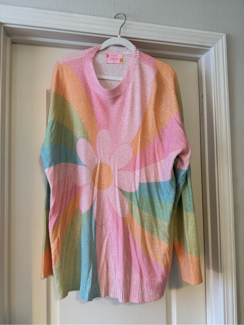 Show Me Your MUMU Pastel Daisy Oversized Knit Sweater- Barbie Collection - Picture 2 of 2